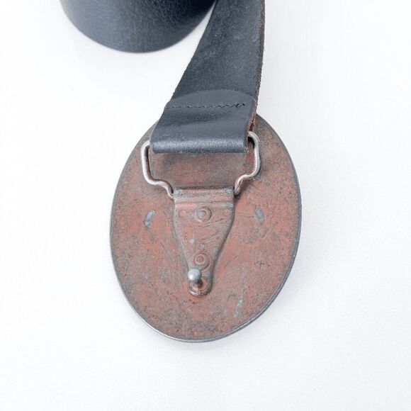 Nudie Jeans Mens Wide Leather Buckle Belt Black 38.5 - Picture 4 of 6